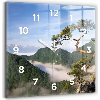 Hodiny Skleněné hodiny s motivem Tiché Klasické Nástěnné Sokolica Wierch v Pieninách