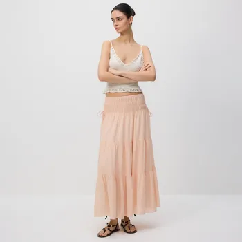 Dámská sukně Reserved - Sukně s&nbsp;příměsí viskózy - broskvová - 364FB-24X - 364FB-24X-XS