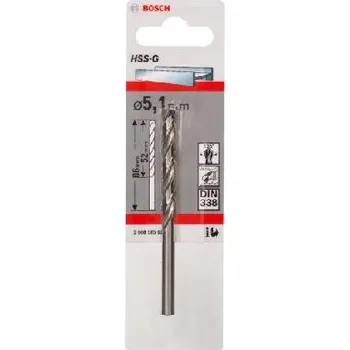 Příslušenství k nářadí Bosch Příslušenství - Vrták do kovu, 5,1x86 mm 2608585923
