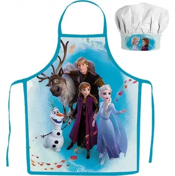Kuchyňská zástěra Max-fashion KFT Dětská zástěra FROZEN všichni set s čepicí modrá