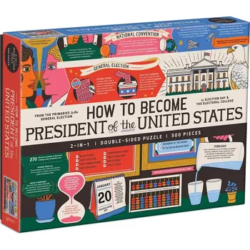 Puzzle Oboustranné puzzle Jak se stát prezidentem Spojených států 500 dílků GALISON