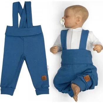 Rostoucí legíny se šlemi, žebrované s širokým pásem - modré, Velikost koj. oblečení 92/98 (18-36m)