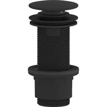 Sifon Sapho Umyvadlová výpust 5/4“, click-clack, velká zátka, 10-80mm, ABS/černá mat, CV1132B