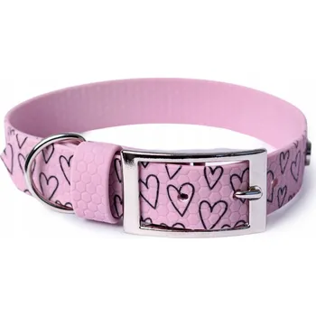 Obojek pro psa Obojek s přezkou Hexa, velké srdce, vel L, lila
