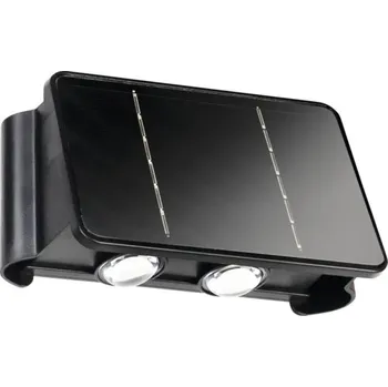 Venkovní osvětlení LED solární nástěnné osvětlení IP44 1800 mAh 50 lm 3000-6300 K černé