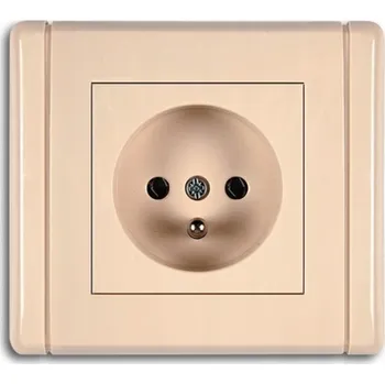 Elektrická zásuvka Zásuvka jednoduchá 1FGP-1z Karlik s uzemněním 16A béžová Model Flexi