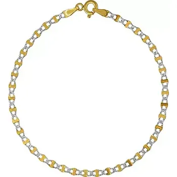 Šperk Zlatý náramek MARINE 3 mm s rytím v kombinaci žlutého a bílého zlata varianta 19 cm FNN1992BGYW-19 cm