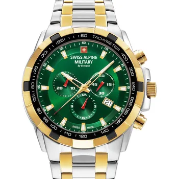 Hodinky Swiss Alpine Military 7043.9144 Star Fighter Chronograph Mens Watch 47mm 10ATM