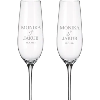Sklenice Dekorant Svatební sklenice na šampaňské SIMPLE 270 ml 2KS
