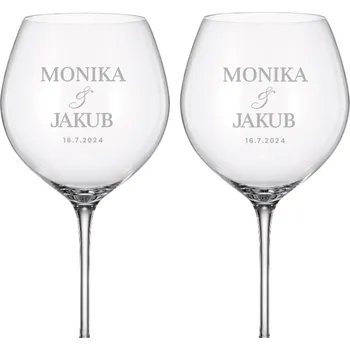 Sklenice Dekorant Svatební sklenice na červené víno SIMPLE 750 ml 2KS