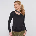 Blancheporte Tričko s výstřihem do V a dlouhými rukávy černá 34/36