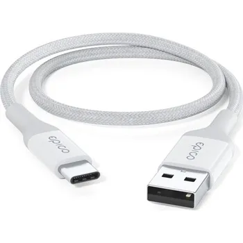 Datový kabel Epico pletený kabel 0.3m USB-C na USB-A bílý Bílá