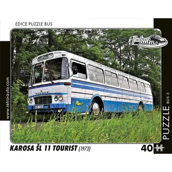 Puzzle RETRO-AUTA BUS č.03 Karosa ŠL 11 Tourist 1973 40 dílků