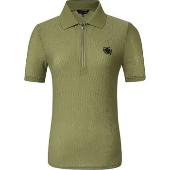 Dámské tričko se zipem Covalliero S/S 2024, olivová velikost L