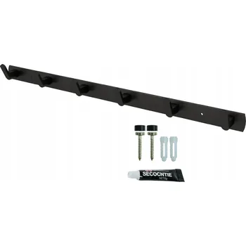 Věšák Nástěnný věšák se 6 háčky, černý držák, loft styl