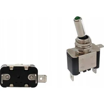 Tuning Přepínač Toggle Chrome typ.2 LED Zelená