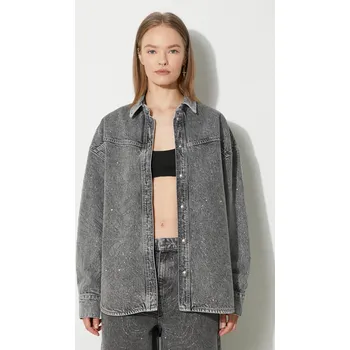 Dámská košile Džínová košile Rotate Rhinestone Denim Shirt, 32, šedá, 90X