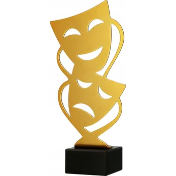 Kovová soška divadlo, masky, herectví, scéna 21 cm + popis dárek