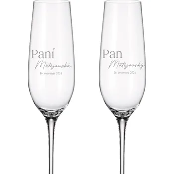Sklenice Dekorant Svatební sklenice na šampaňské PAN A PANÍ 270 ml 2KS