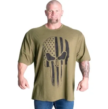 Pánské tričko Gasp SKULL DIVISION IRON TEE ARMY GREEN MELANGE – tričko Gasp army zelené Velikost: S