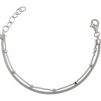 Náramek Stříbrný náramek dvojitý délka náramku 17+3cm