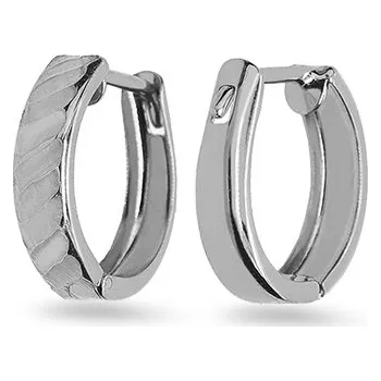 Náušnice Dámské náušnice s gravírem z bílého zlata, 14K IZ25326A + dárkové balení LUXUS zdarma