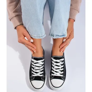 Dámské tenisky Černé klasické plátěné tenisky XL03B/W Velikost: 37