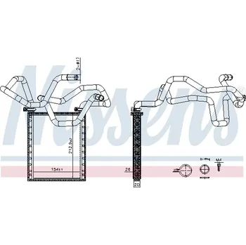 Výměník tepla Výměník tepla, vnitřní vytápění NISSENS 707305