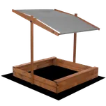 Dřevěné pískoviště se stříškou 120x120 cm - šedé