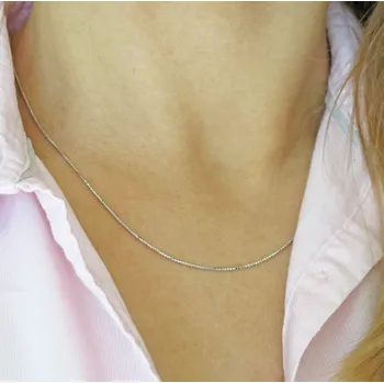 Řetízek Dámské stříbrné lanko třpytivé 1mm 3,85g Rhodium 50cm Stříbro 925/1000