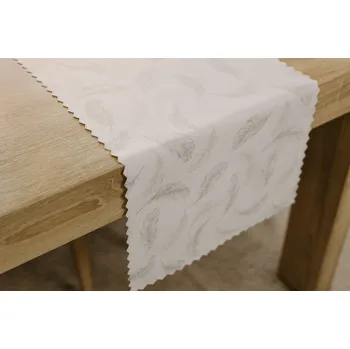 ubrus Luxusní běhoun na stůl Pírko - stříbrný SW24 Rozměr běhounu (šířka x délka): 40x110cm