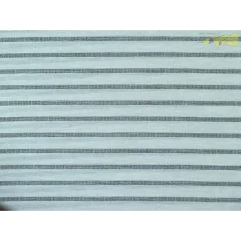 lněná látka 3269 s černým proužkovaným vzorem