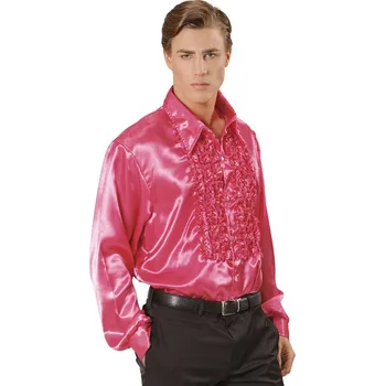 Karnevalový kostým Pánská disco košile 70. léta, růžová - XL
