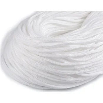 Příze Oděvní šňůra PES Ø4 mm, barva 1 bílá
