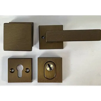 Dveřní kování Bezpečnostní kování COBRA MARS-S+ s překrytkou (F4 - bronzový elox), klika-klika, Otvor na cylindrickou vložku PZ, COBRA F4 (bronzový elox)