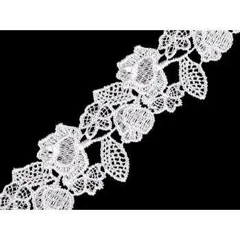 Krajka Vzdušná krajka / vsadka šíře 45 mm, barva bílá sněhová