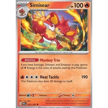 Karetní hra Pokémon PAR 021/182 Simisear - Paradox Rift Stav: Near Mint, Verze: REVERSE HOLO