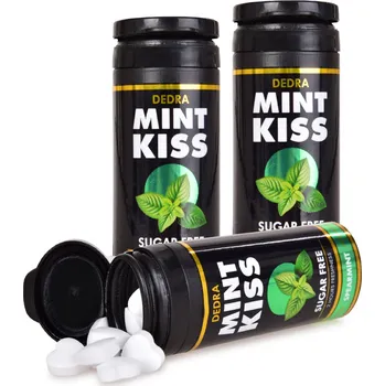 Bonbon Sada 2+1 | MINT KISS | jemně mátové osvěžující pastilky bez cukru spearmint 28 g x 3 Dedra