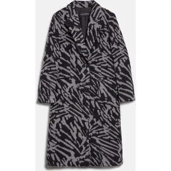 Dámský kabát KABÁT KARL LAGERFELD JACQUARD TAILORED COAT GREY ZEBRA