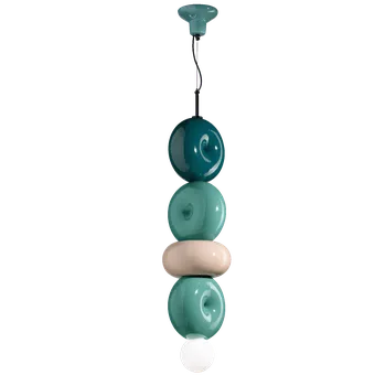 Ferroluce Závěsné svítidlo BUMBUM, v. 85 cm, 1xE27 Barva: Zeleno-tyrkysová
