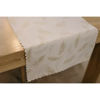 ubrus Luxusní běhoun na stůl Pírko - zlatý SW25 Rozměr běhounu (šířka x délka): 40x110cm