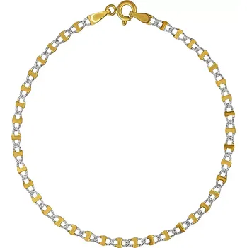 Náramek Zlatý náramek MARINE 3 mm s rytím v kombinaci žlutého a bílého zlata 17 cm