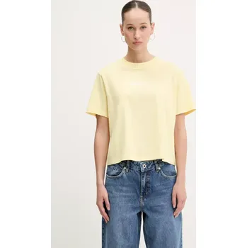 Bavlněné tričko Guess Jeans žlutá barva, W5RI42 K8HM0 W5RI42.K8HM0 10X, vel. M