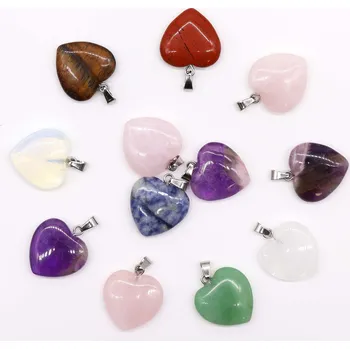 Drahý kámen Ancient Wisdom Přívěsek z drahého kamene Srdce Křišťál, 1 ks