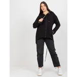 Černá asymetrická mikina RV-BL-8266.34P-black Velikost: ONE SIZE