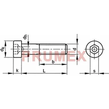 Šroub Šroub inbus se středící dírou DIN 6912 M6x45-8.8 pozink