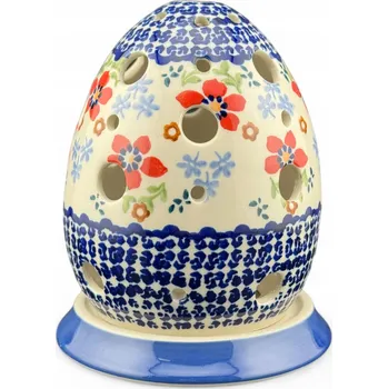Svícen Lucerna ve tvaru vejce, svícen Velikonoce 13 cm, dekorace MM01, keramika Bolesławiec