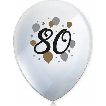 Balónek Latexové Balónky Číslice Číslo 80 NAROZENINY Osmdesátka Party 6 Ks