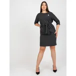 Tmavě šedé šaty s páskem -LK-SK-507724.10-dark grey Velikost: 40