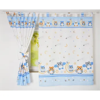 Sprchový závěs Dětské závěsy 120x160 cm - sovy pilotky / modrá